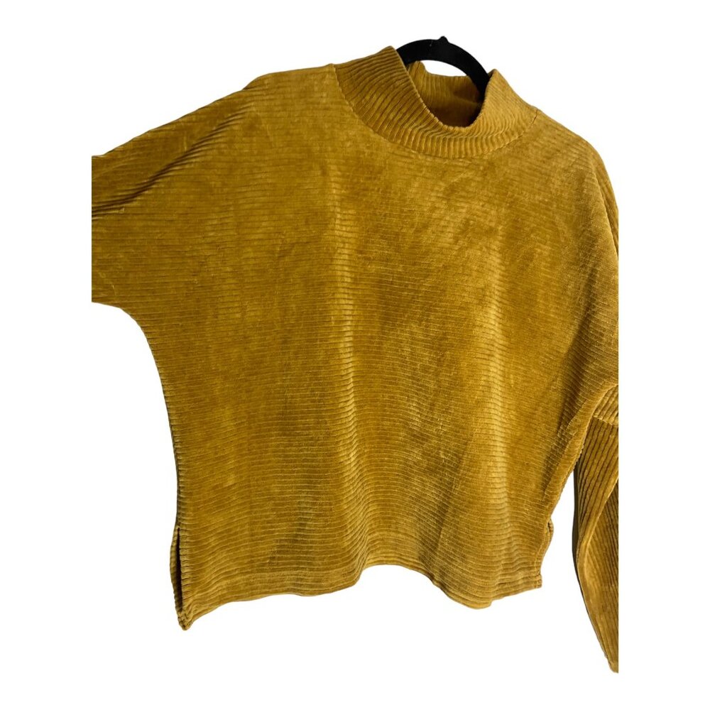 Madewell Texture & Thread Velour Corduroy Mock Neck Top-sz Large - Picture 7 of 9